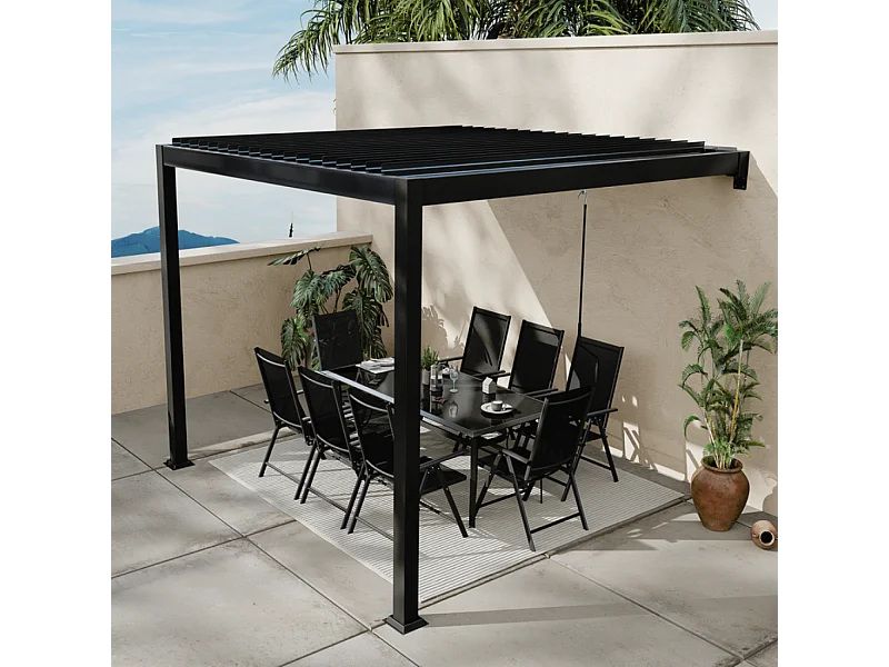 Pergola bioclimatique adossée 3x3 m AGADIR