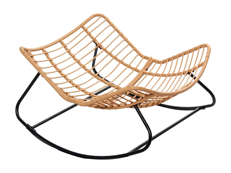 Cadeira de Balanço em Vime Natural com Almofada Bege - Confortável e Moderna