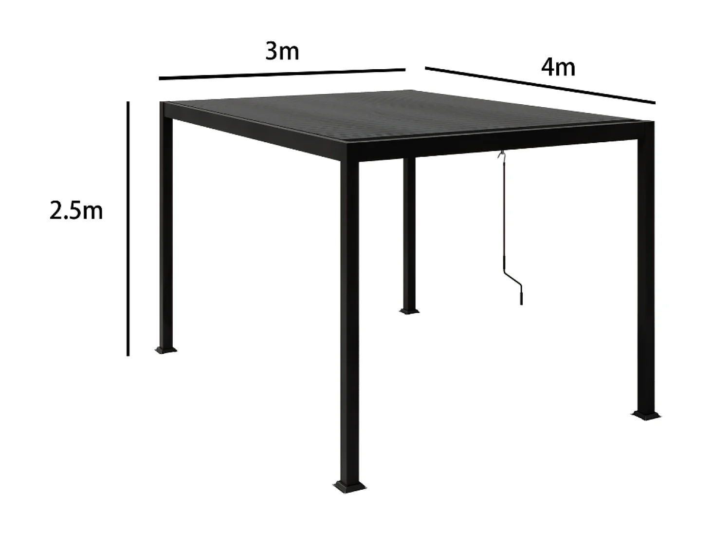 Pergola bioclimatique adossée 3x4 m BANES