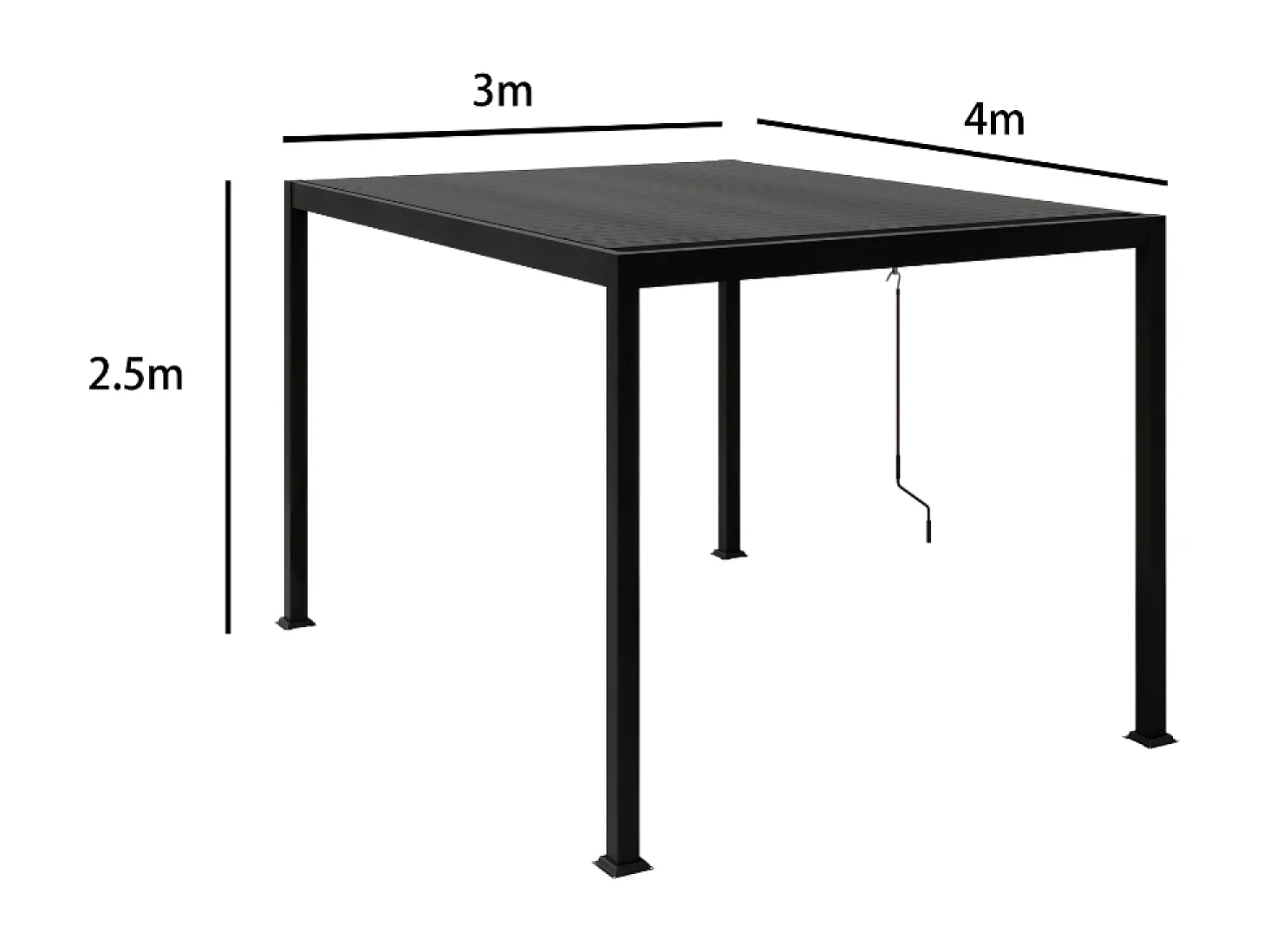 Pergola bioclimatique adossée 3x4 m BANES