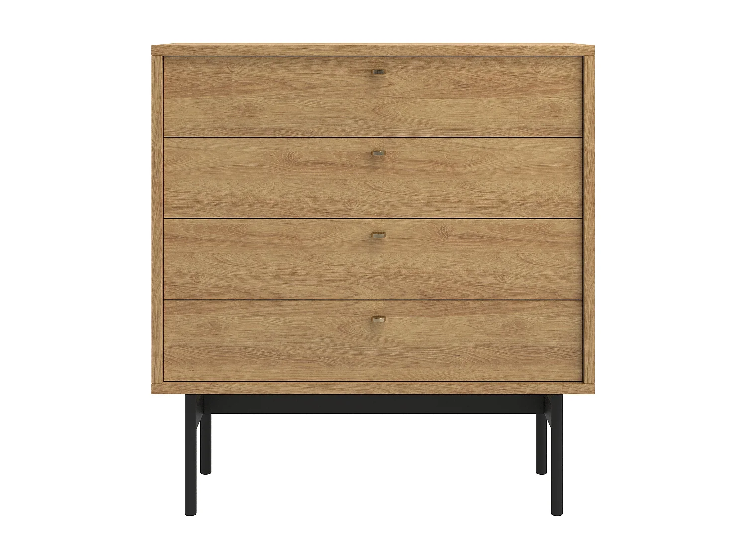 Commode à quatre tiroirs - 85 cm - couleur du bois de caryer - OLAR