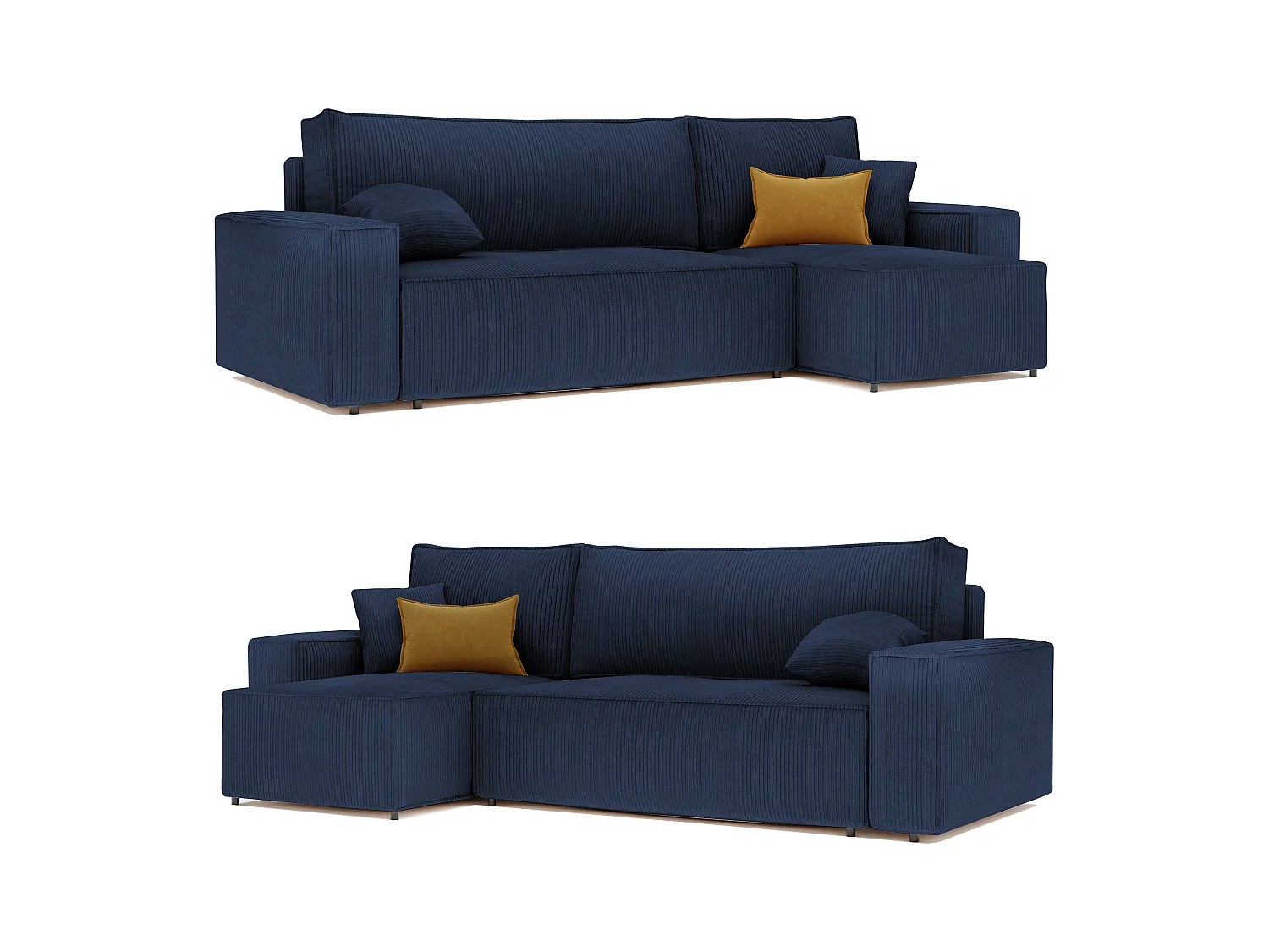 Canapé d'angle Paris réversible convertible en tissu Bleu