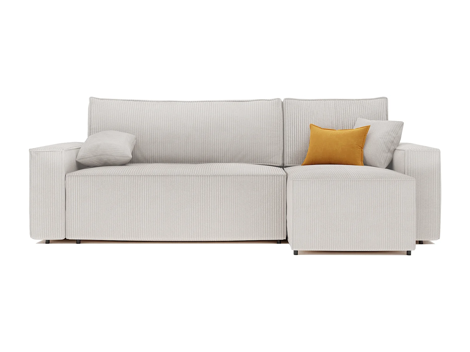 Ecksofa Paris, umkehrbar, in beigem Stoff umwandelbar.