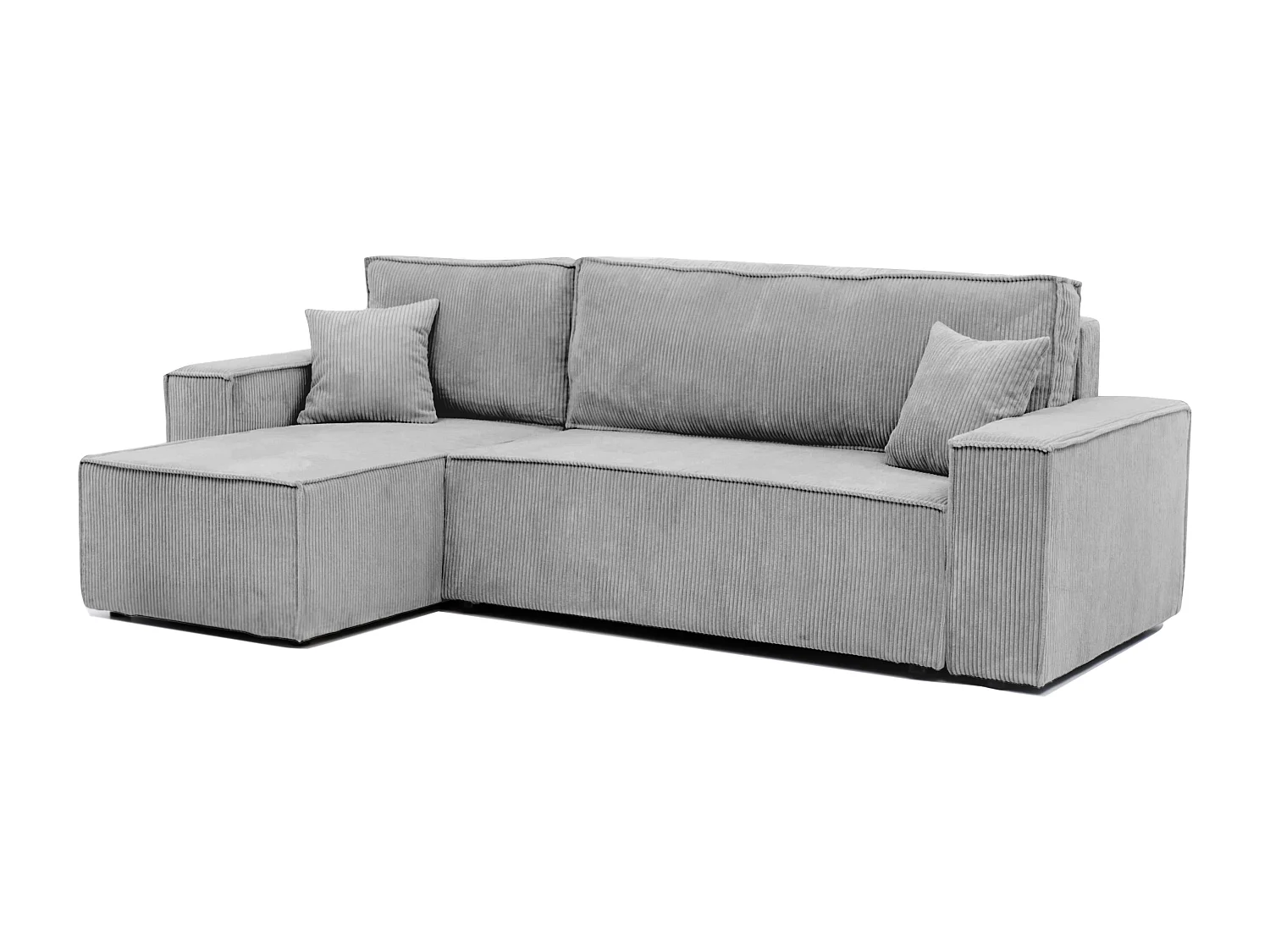 Ecksofa Paris, umwandelbar, in Grau3 Stoff.