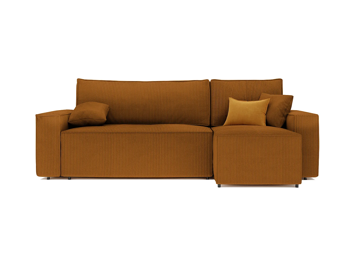 Ecksofa Paris, umkehrbar, in braunem Stoff umwandelbar.