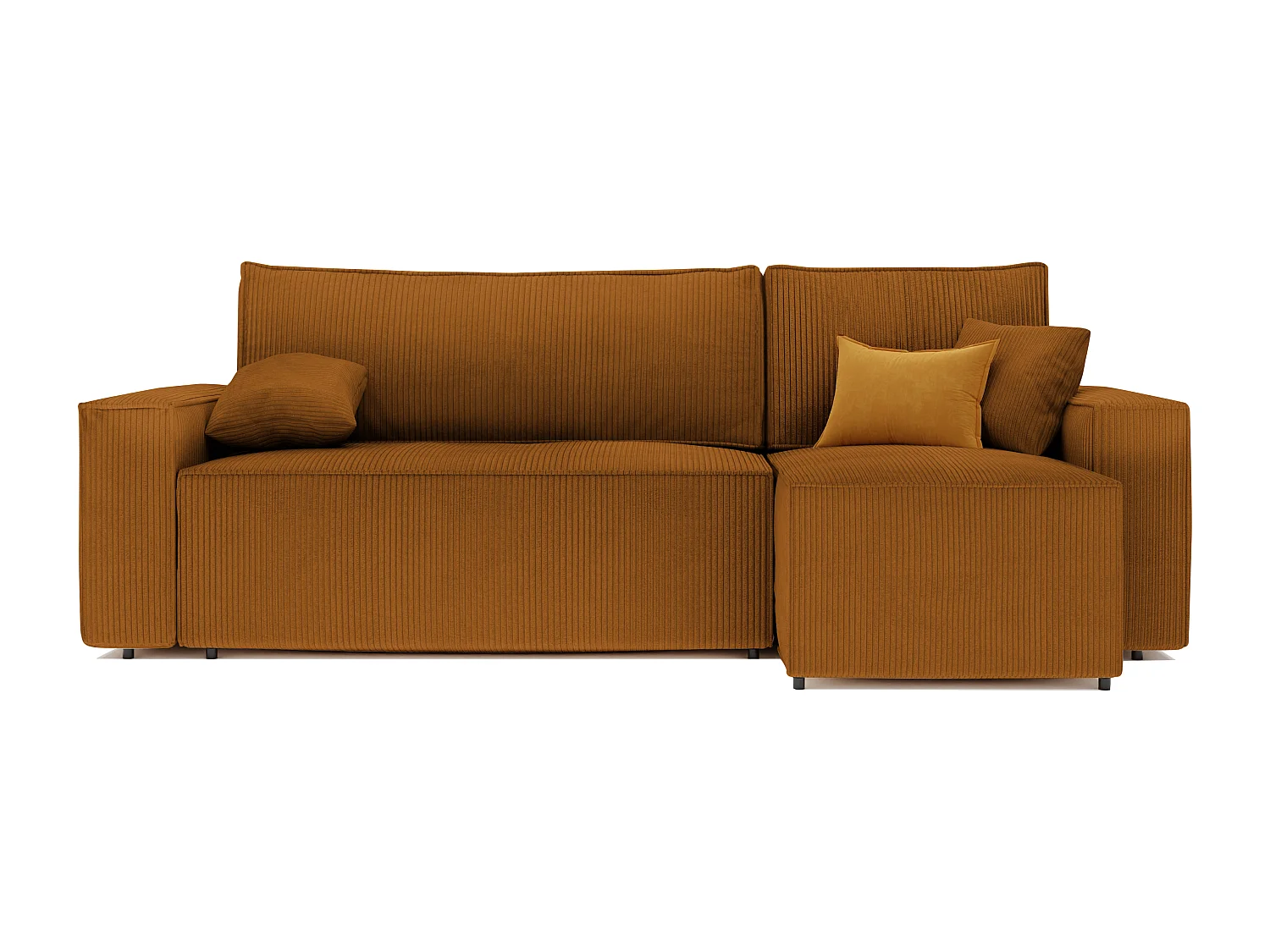 Canapé d'angle Paris réversible convertible en tissu Marron