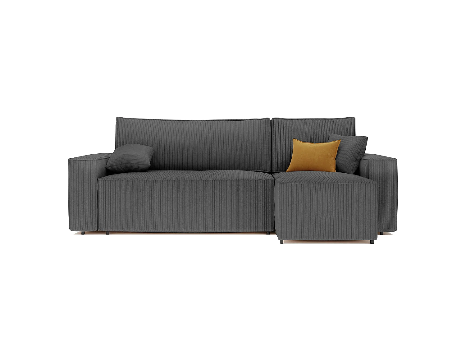 Ecksofa Paris, umkehrbar, in Grau, aus Stoff, umwandelbar.