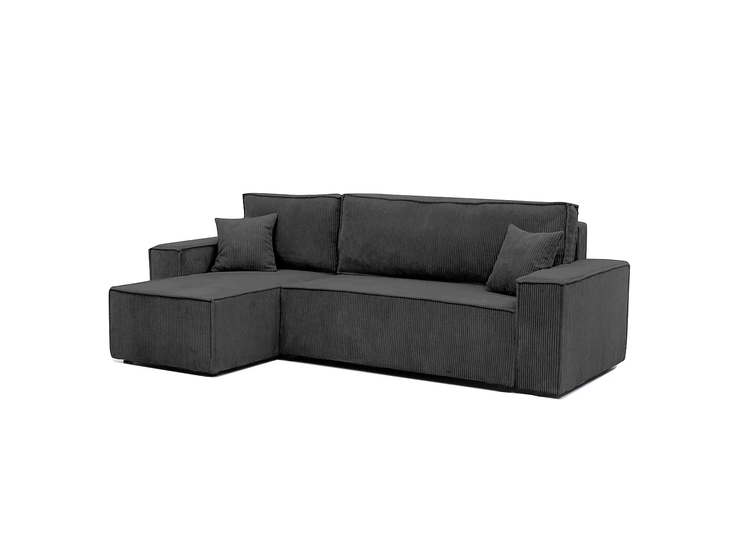 Ecksofa Paris, umkehrbar, in Grau, aus Stoff, umwandelbar.