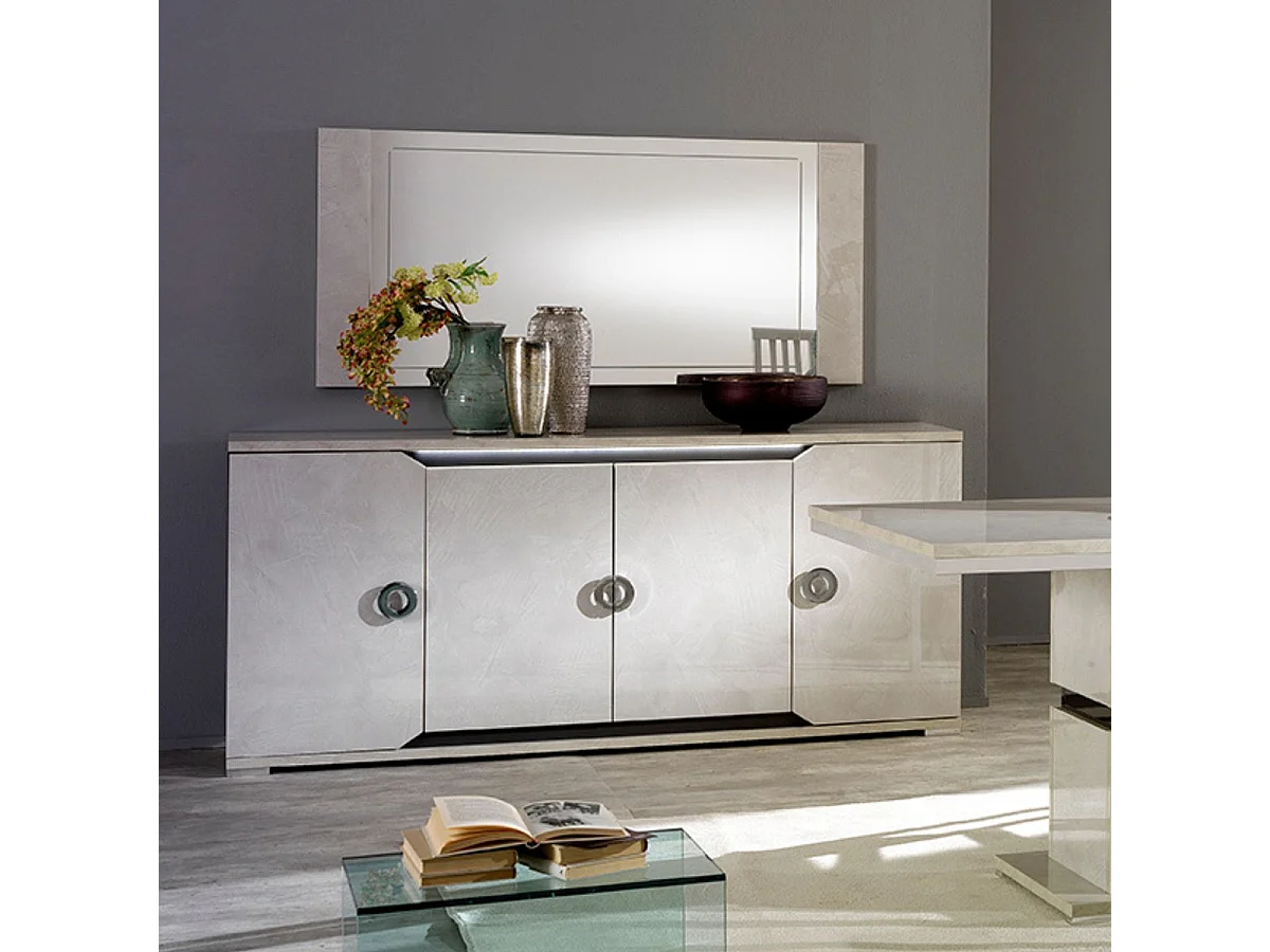 BRISE - Miroir avec Contour Finition Béton Laqué