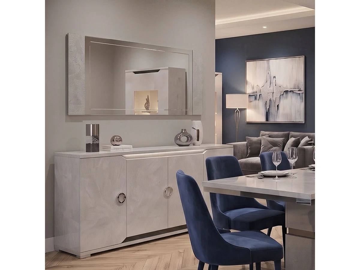 BRISE - Miroir avec Contour Finition Béton Laqué