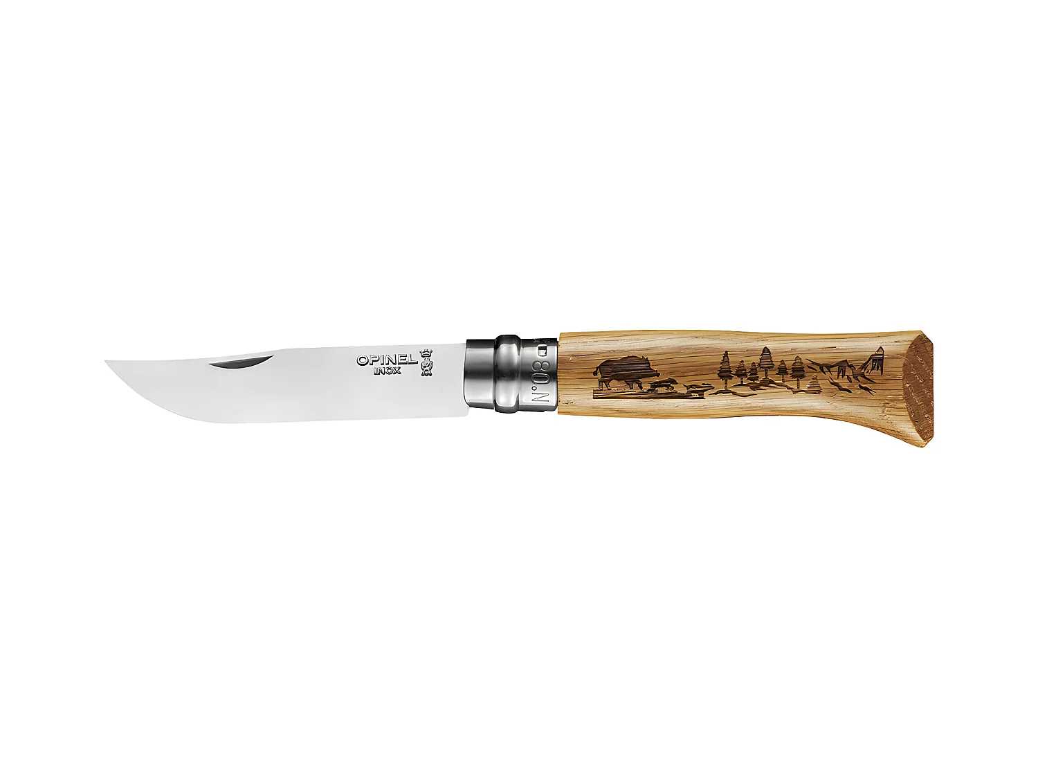 Couteau gravé Animalia lame 8.5 cm Sanglier