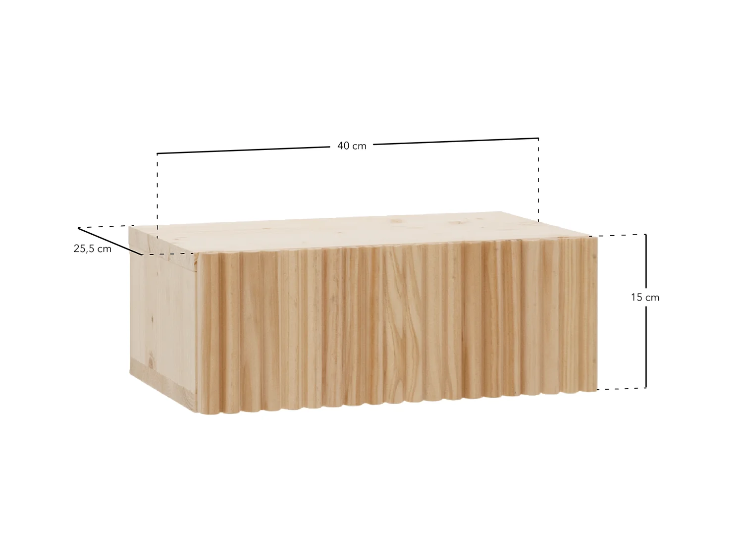 Table de chevet en bois de sapin flottant ton marron 40x15cm - BALI - DECOWOOD