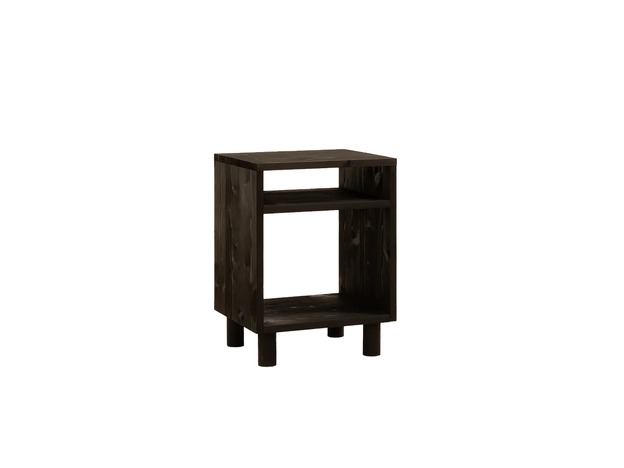 Comodino in legno massello in colore nero 50,5x32cm - HERA  - DECOWOOD
