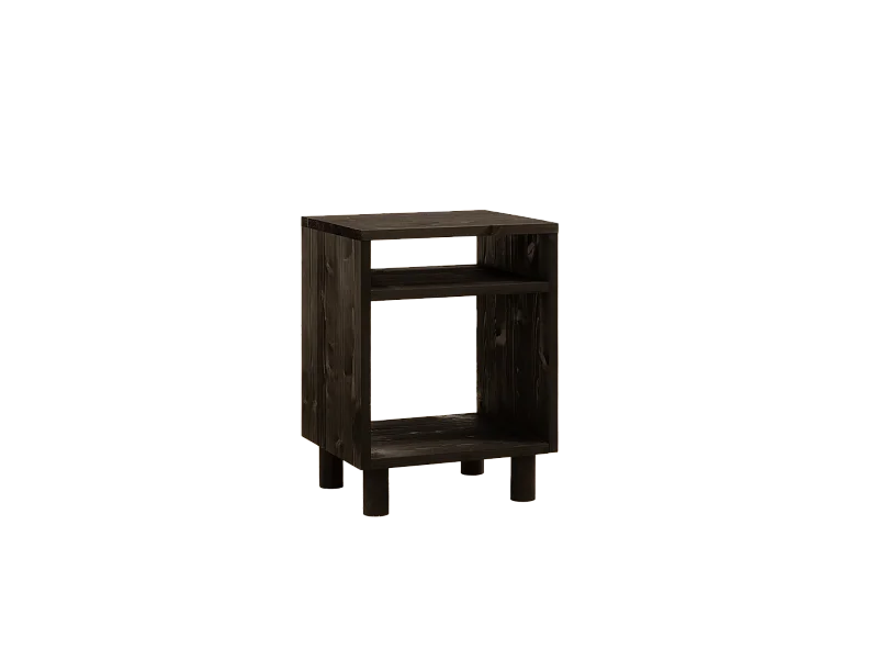 Comodino in legno massello in colore nero 50,5x32cm - HERA  - DECOWOOD