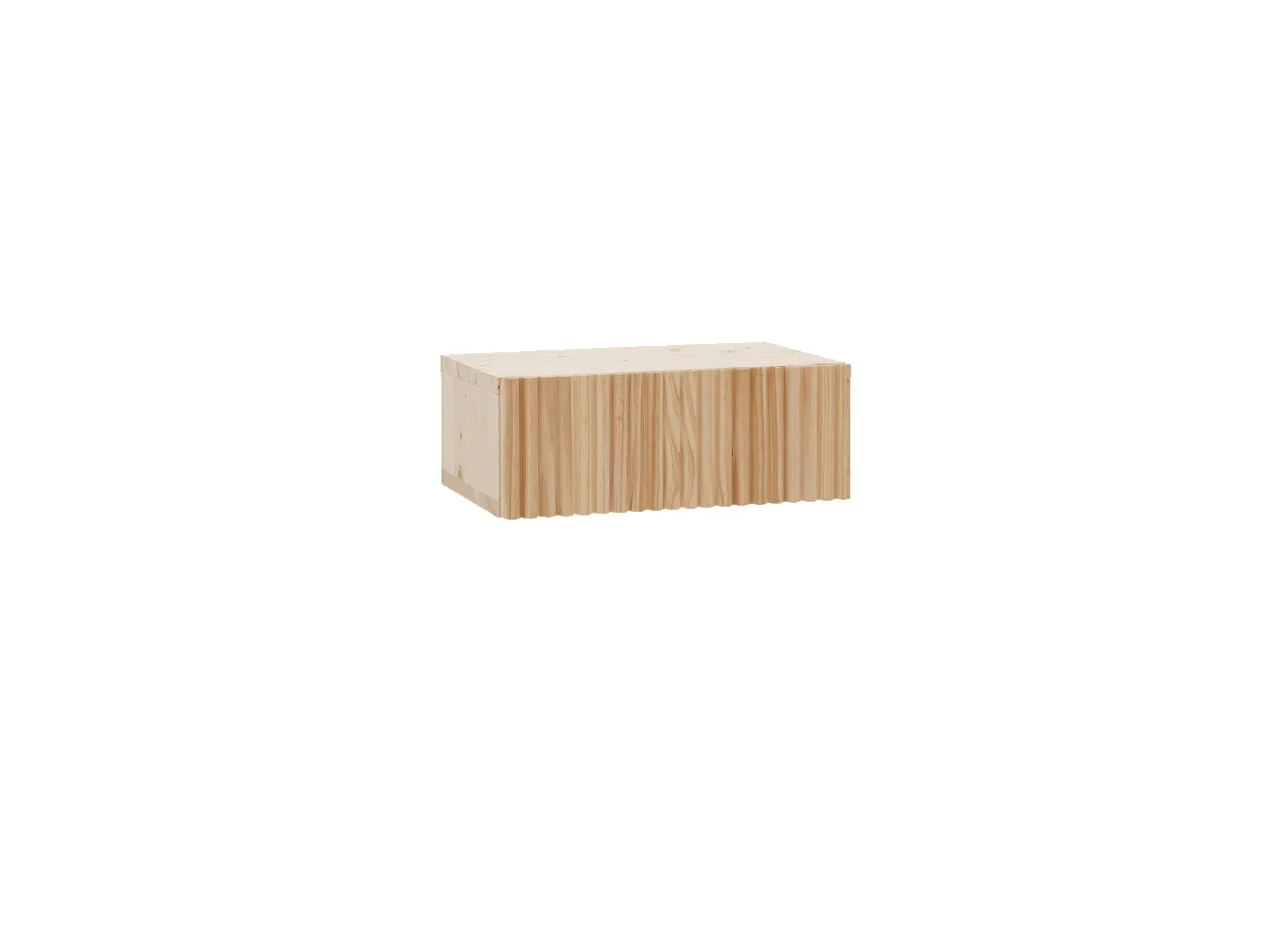 Mesita de noche de madera maciza flotante Decowood en tono natural de 40cm - BALI - DECOWOOD