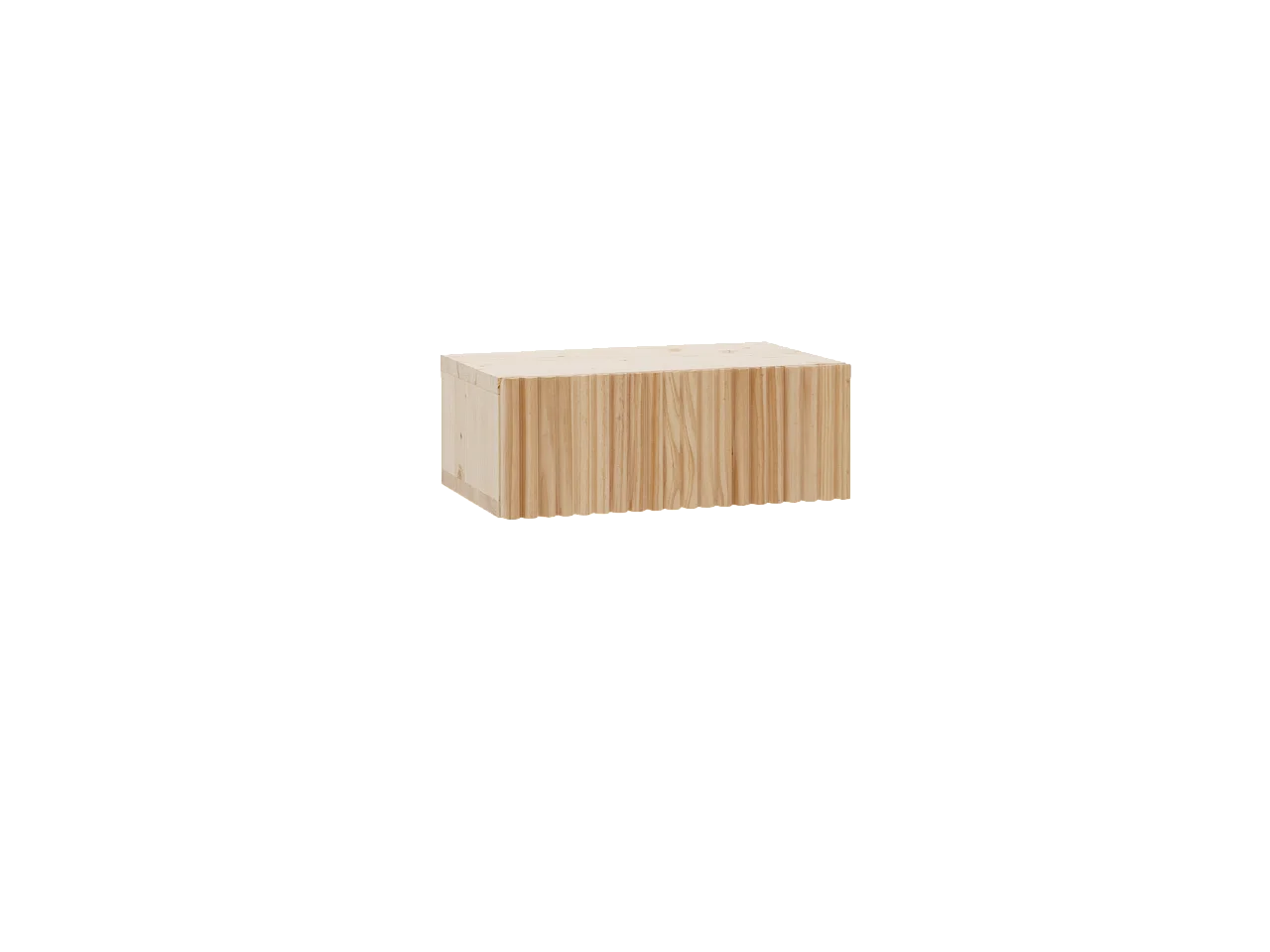 Comodino 1 cassetto in legno massello in tono naturale 40x15cm - BALI - DECOWOOD