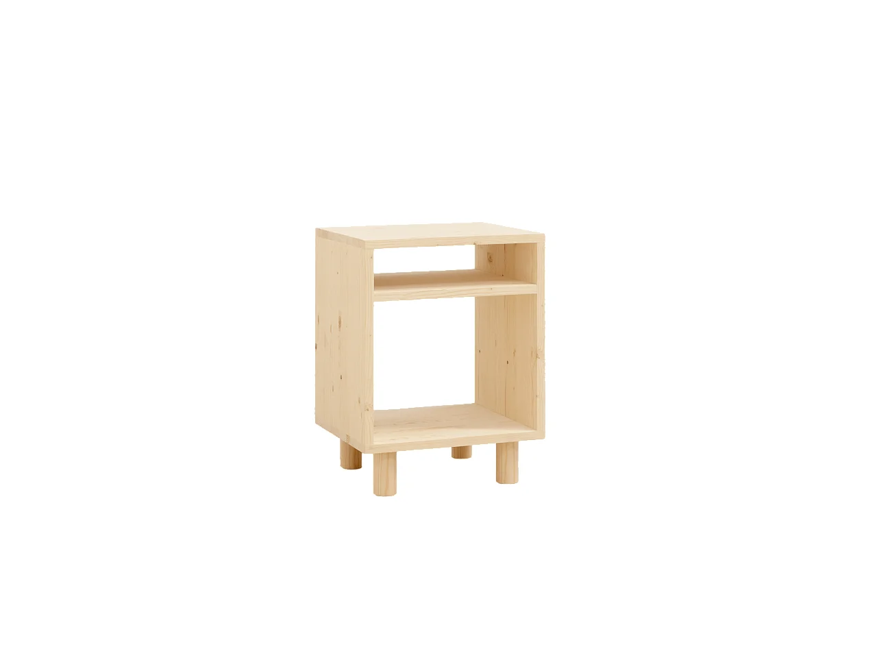 Mesita de noche de madera maciza Decowood en tono natural de 50,5x32cm - HERA  - DECOWOOD