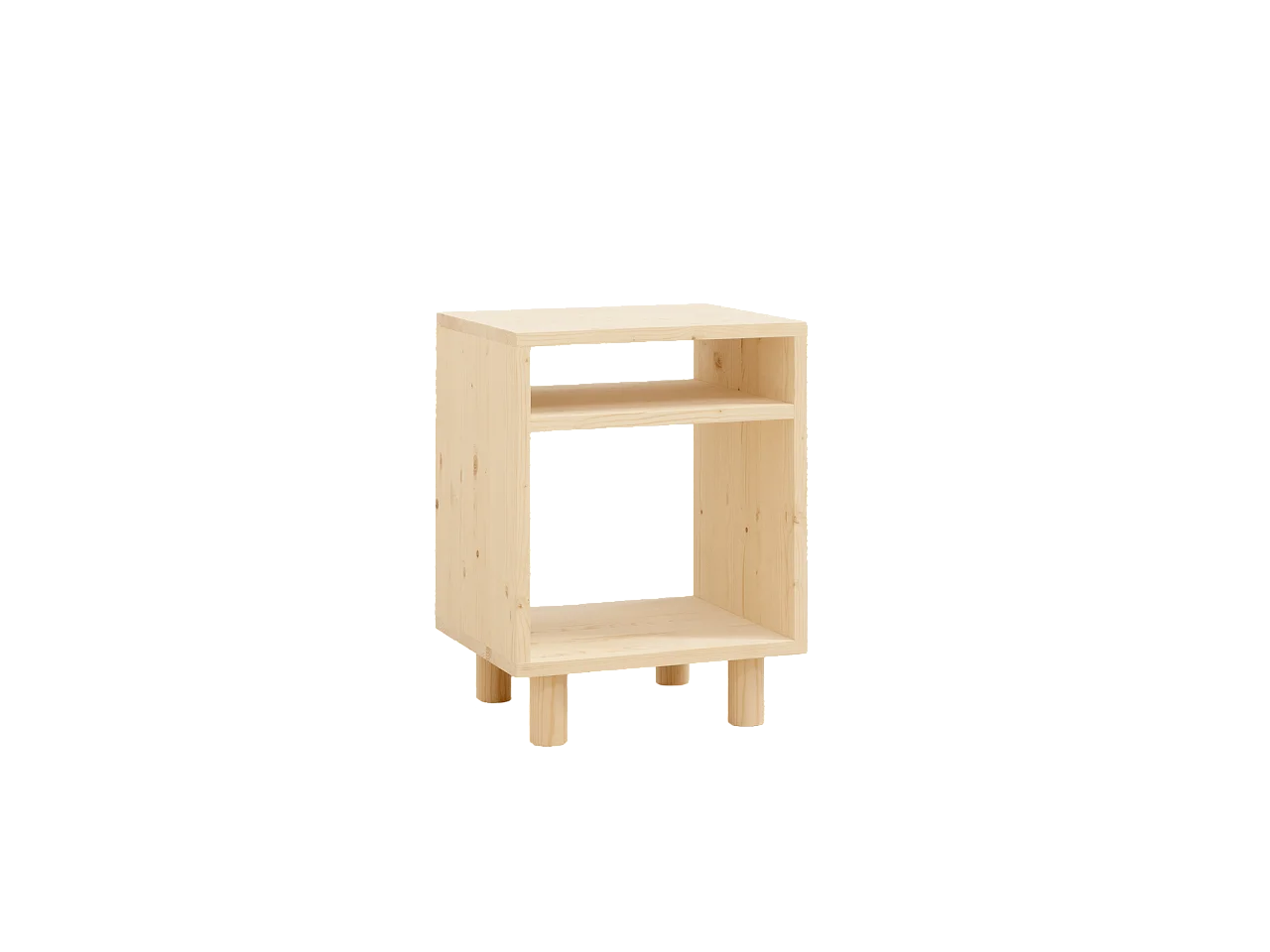 Comodino in legno massello in colore naturale di 50,5x32cm - HERA  - DECOWOOD