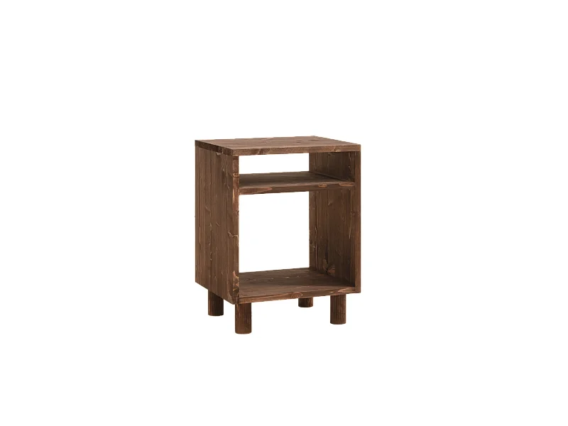 Table de chevet en bois massif ton marron 50,5x32cm - HERA - DECOWOOD