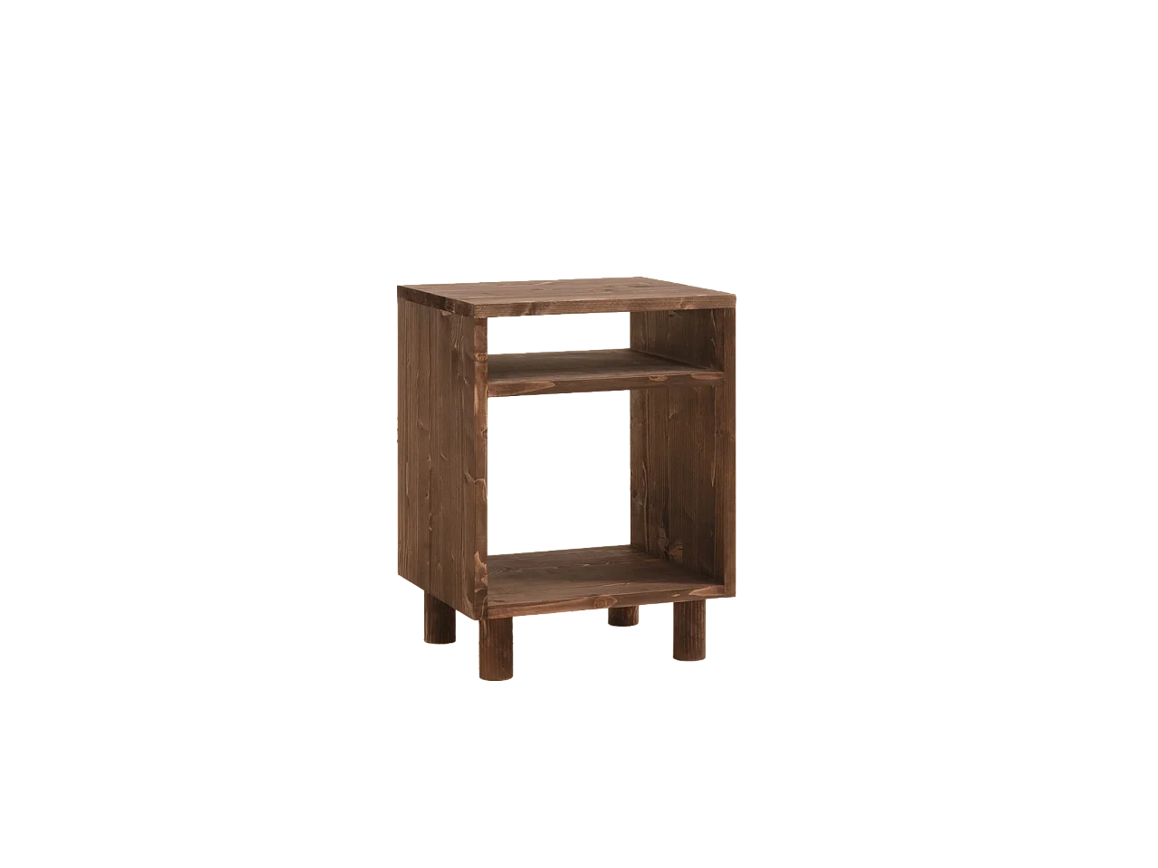 Comodino in legno massello in colore noce 50,5x32cm - HERA  - DECOWOOD