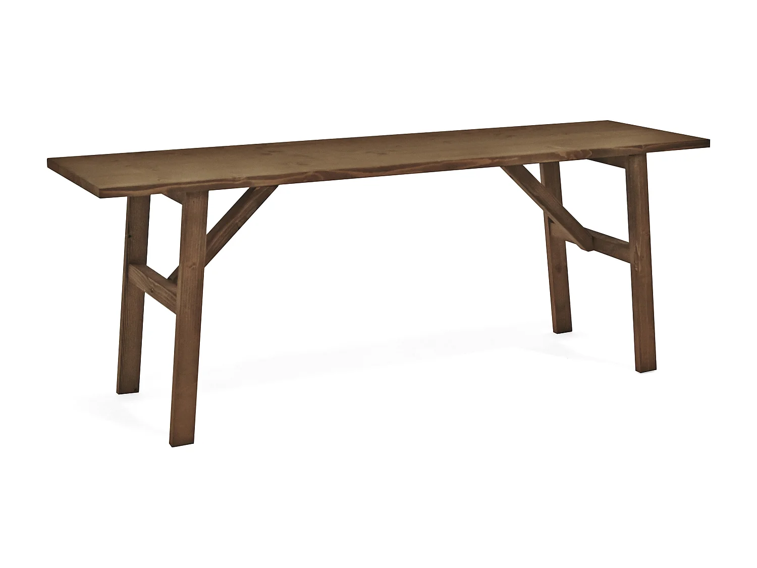 Banqueta de madera maciza en tono nogal de 120x45cm - SIEP - DECOWOOD