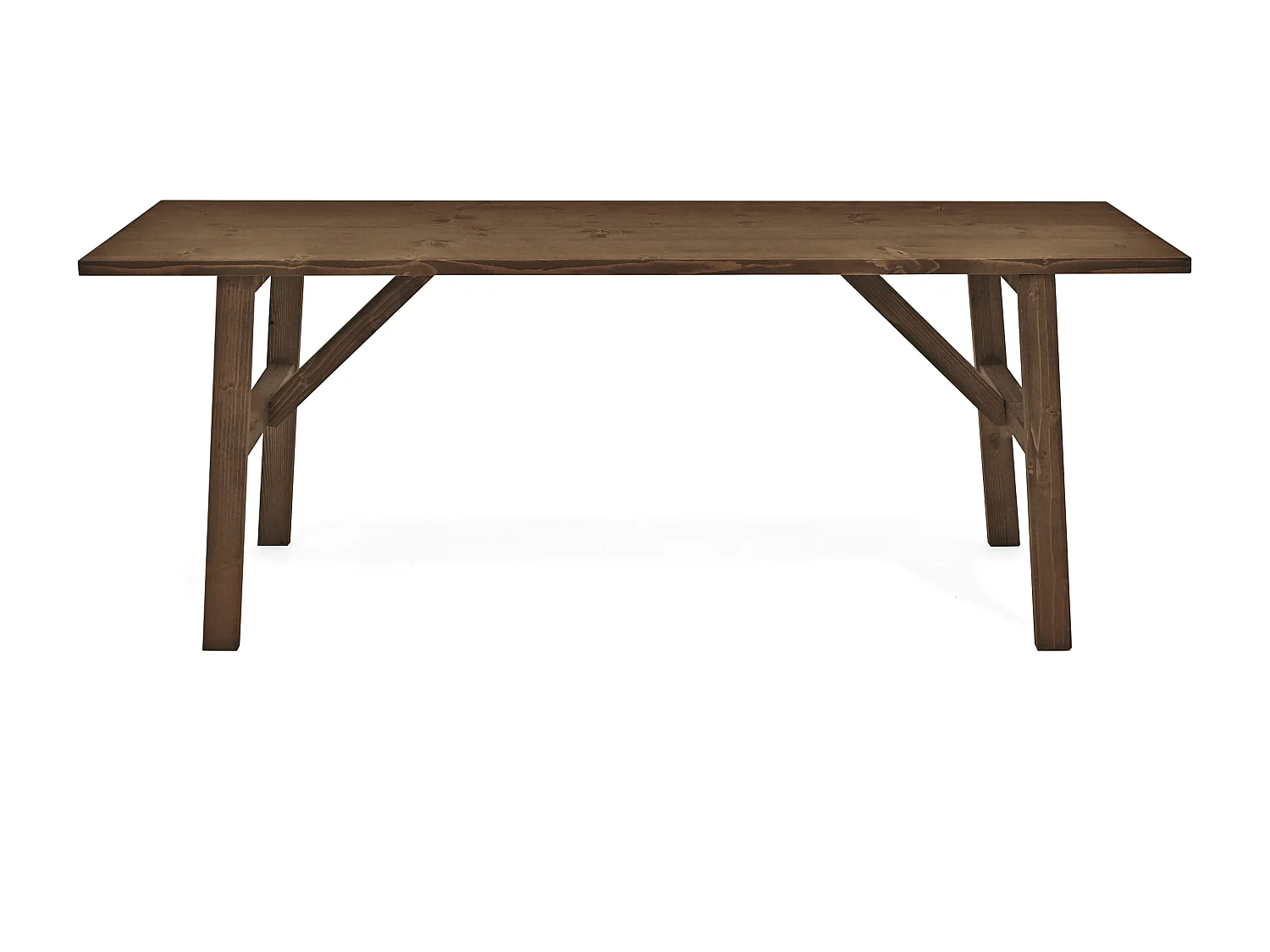 Banqueta de madera maciza en tono nogal de 120x45cm - SIEP - DECOWOOD