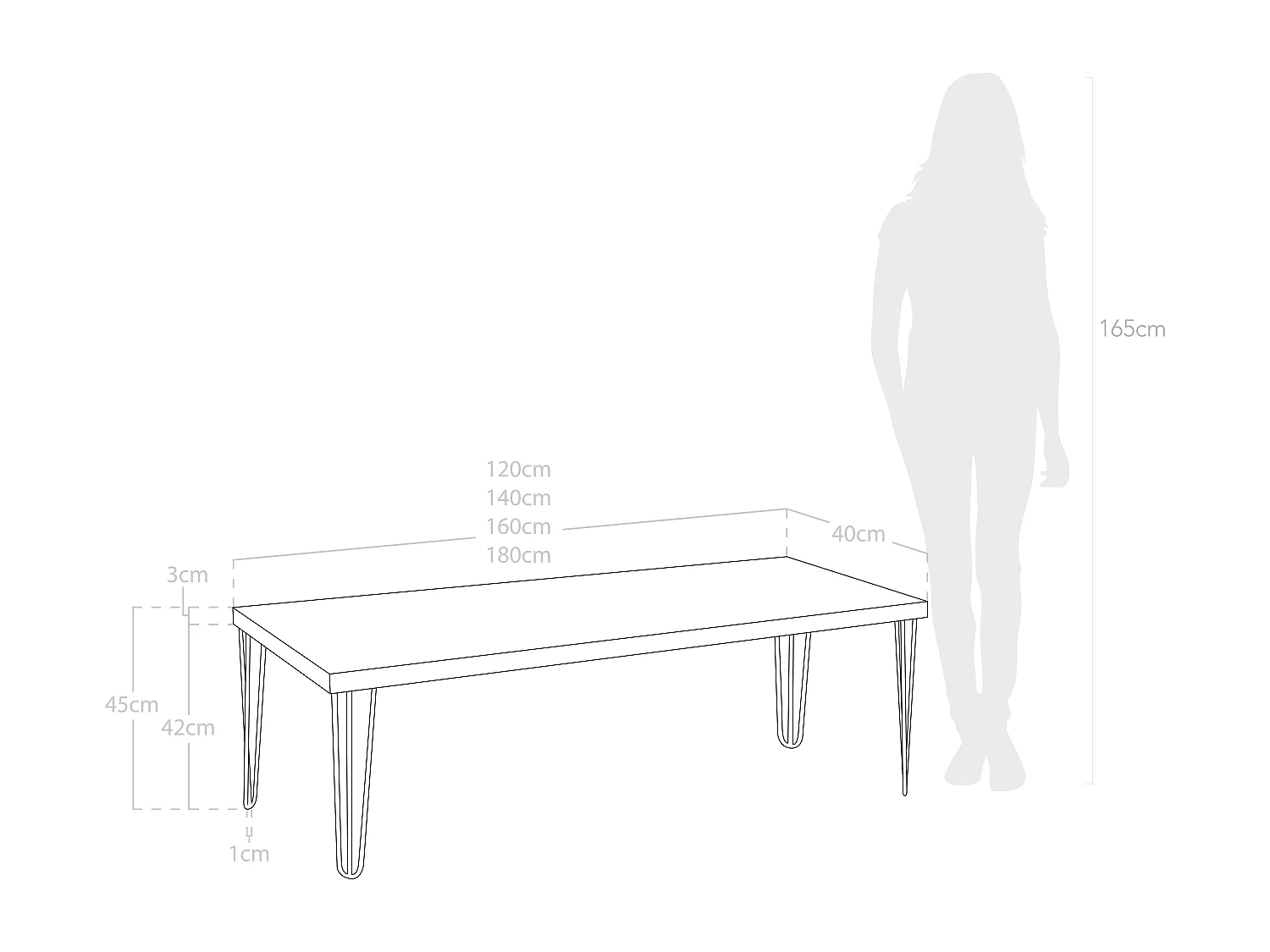 Banc en bois de pin et fer couleur naturel et blanc 160x45cm - NOA - DECOWOOD