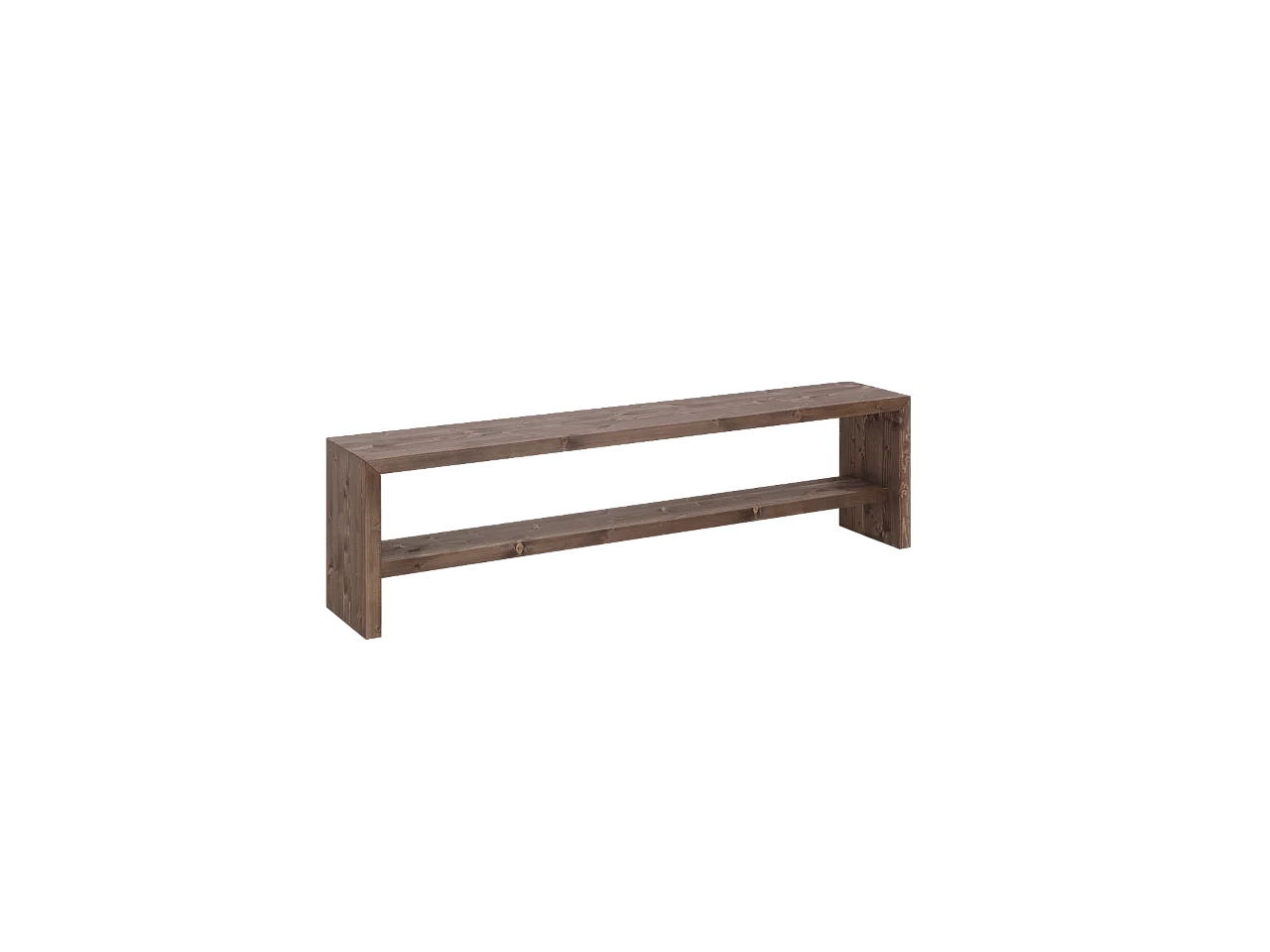 Banco / zapatero de madera maciza de abeto Decowood en tono nogal de 165x45cm - TELVA - DECOWOOD