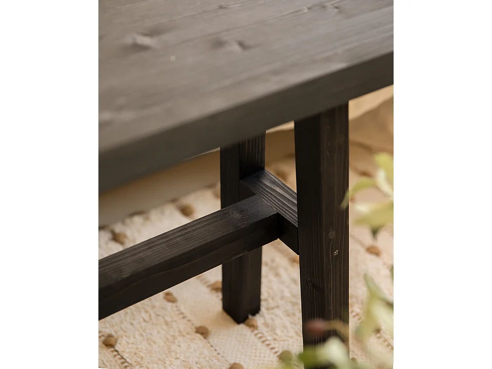 Banc en bois de sapin noir 100x50cm - BATÁN - DECOWOOD