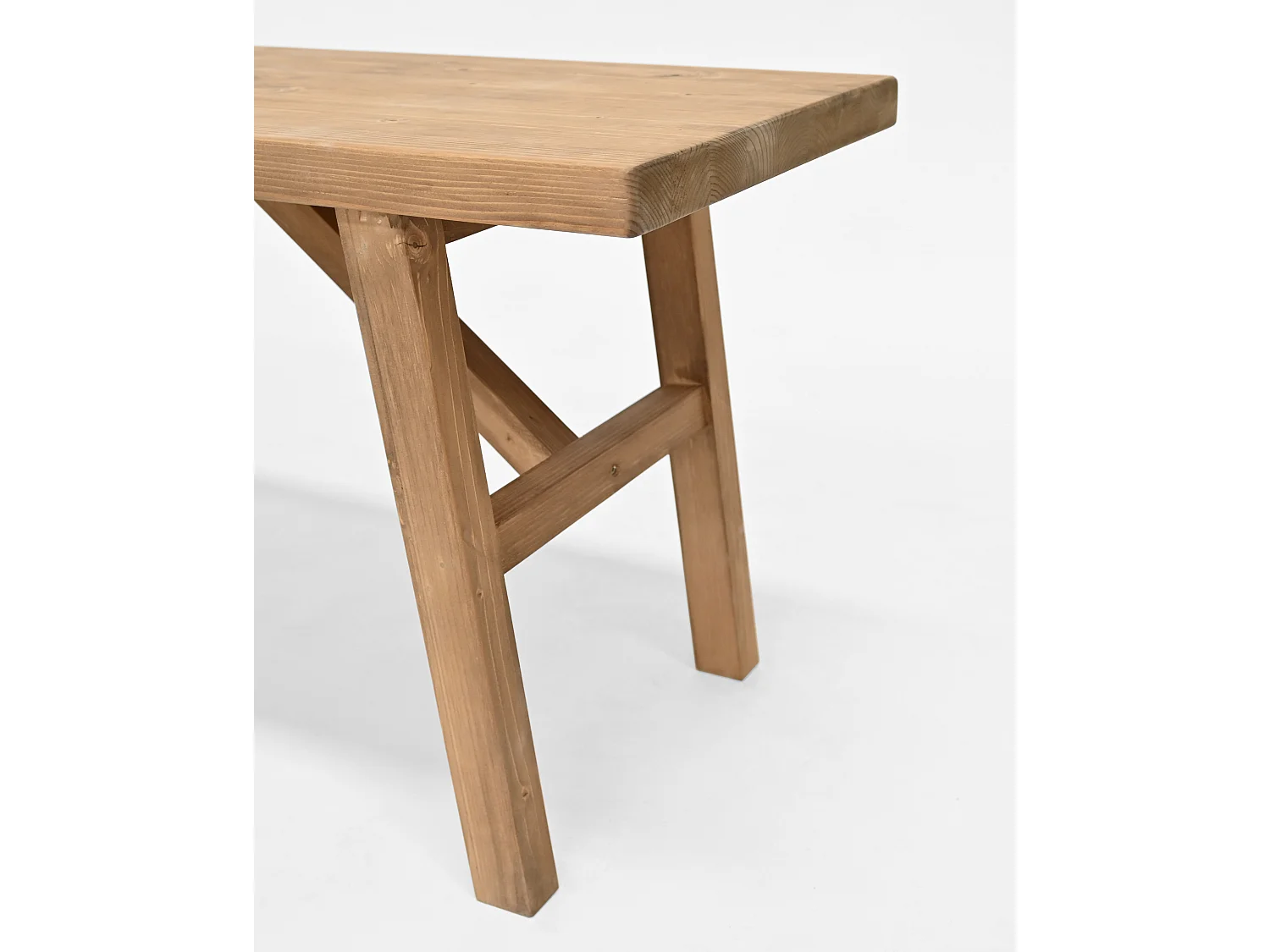 Panca rettangolare in legno masello in tono marrone scuro 150x45cm - SIEP - DECOWOOD