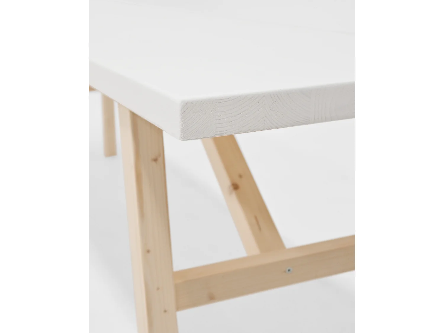 Banc en bois de sapin blanc 115x45cm - SIEP - DECOWOOD