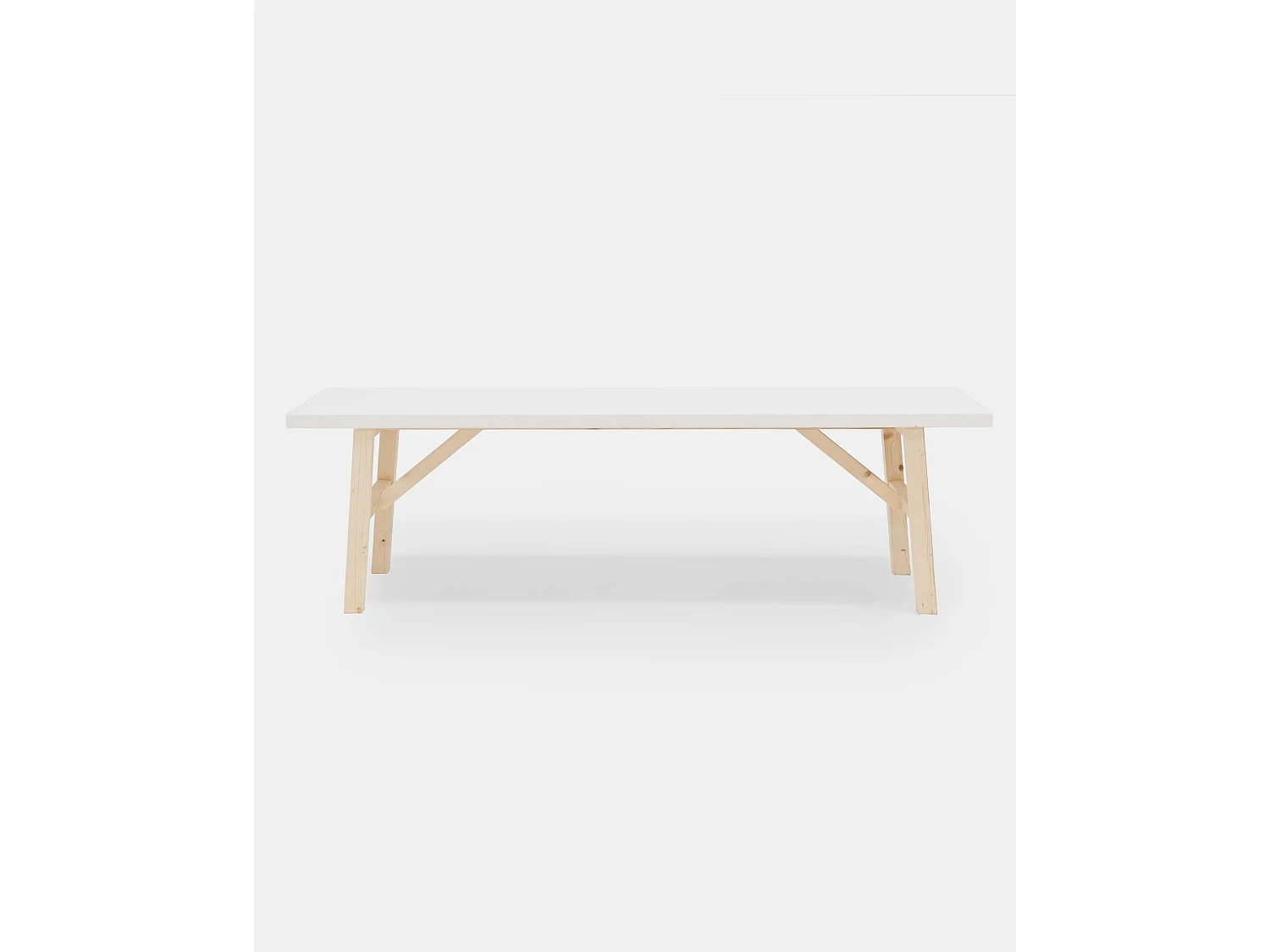 Banc en bois de sapin blanc 115x45cm - SIEP - DECOWOOD