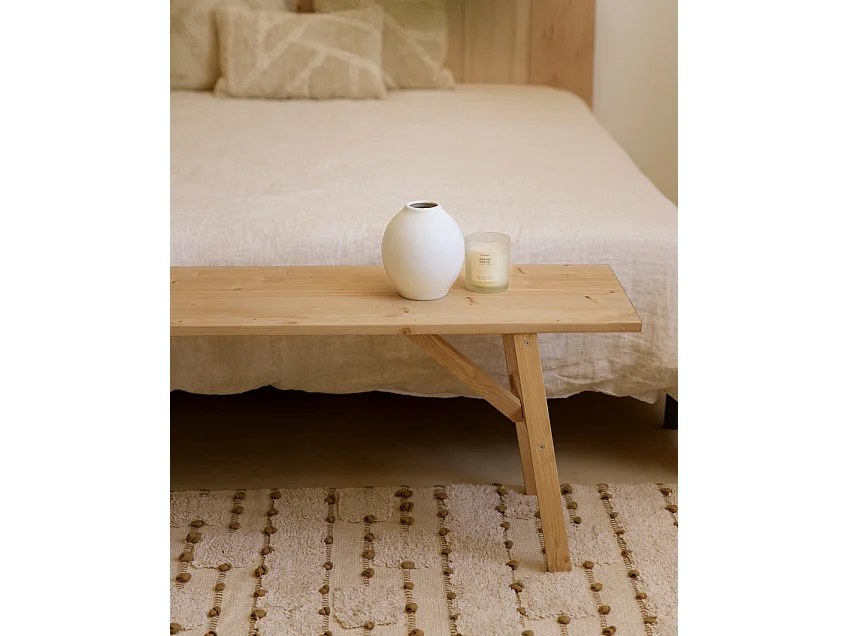 Banc en bois de sapin marron 120x45cm - SIEP - DECOWOOD