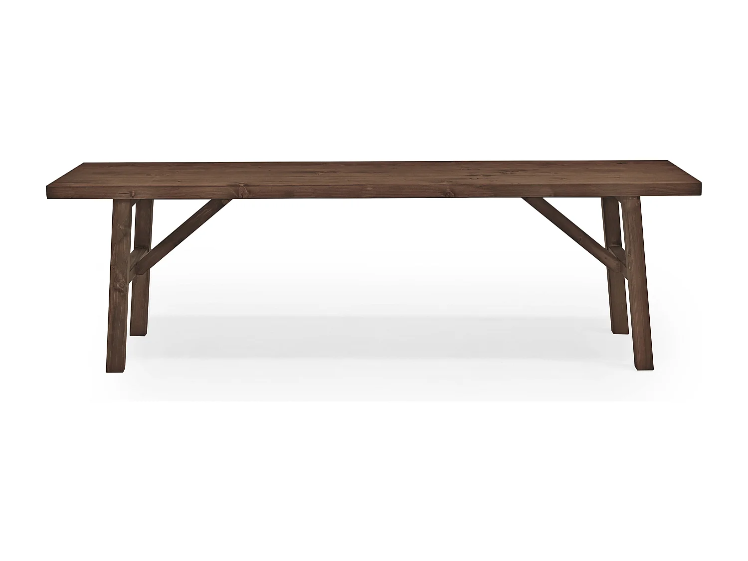 Panca rettangolare in legno masello in tono noce 150x45cm - SIEP - DECOWOOD