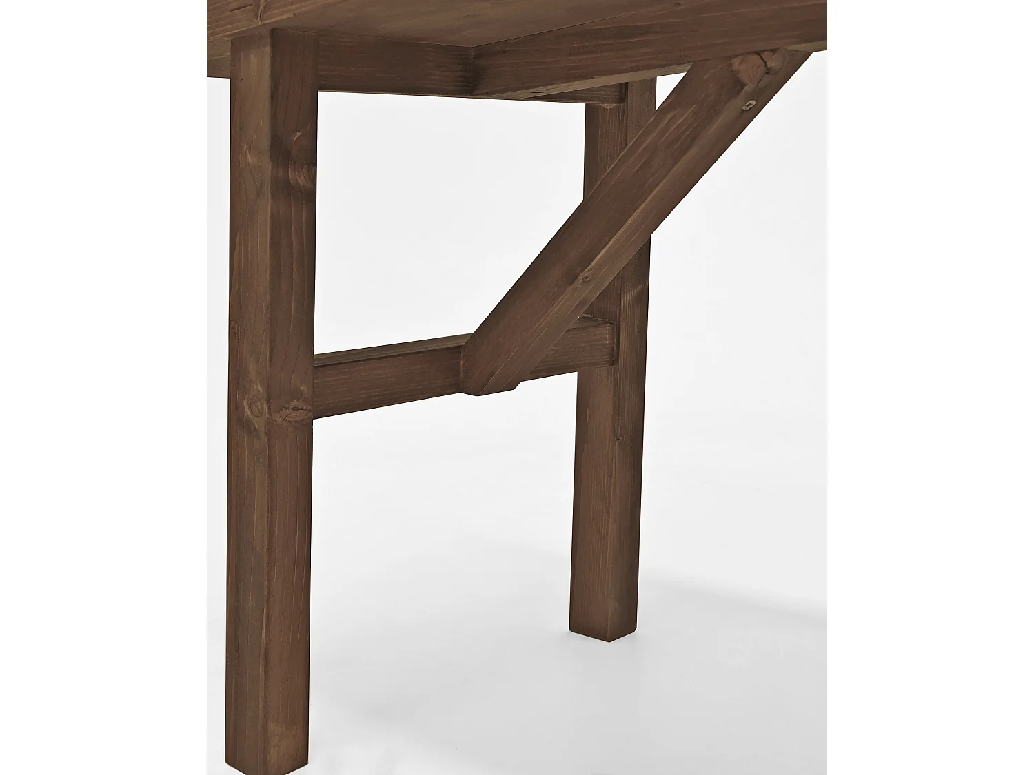 Banco de madera de abeto rectangular Decowood para interiores en color nogal de 150x45cm - SIEP - DECOWOOD