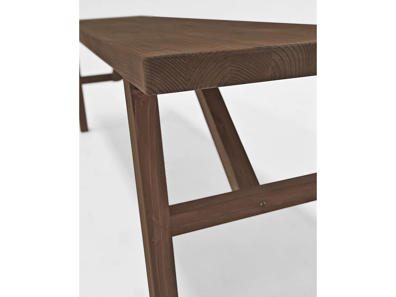 Banco de madera de abeto rectangular Decowood para interiores en color nogal de 150x45cm - SIEP - DECOWOOD