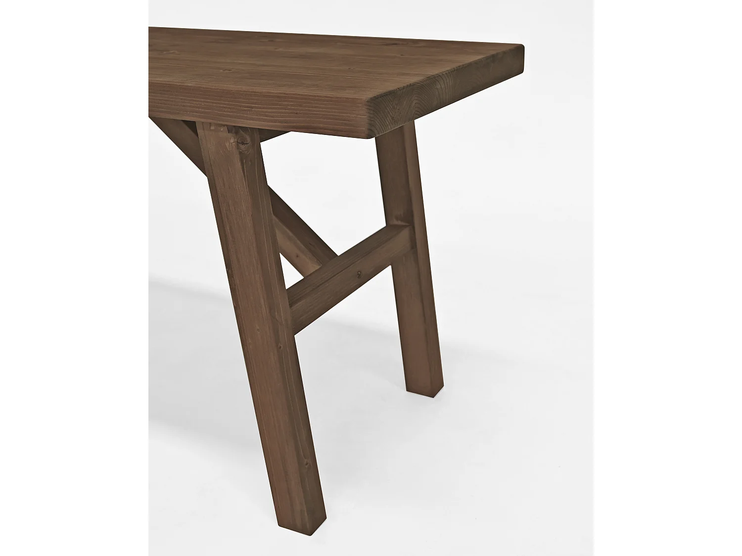 Banco de madera de abeto rectangular Decowood para interiores en color nogal de 150x45cm - SIEP - DECOWOOD