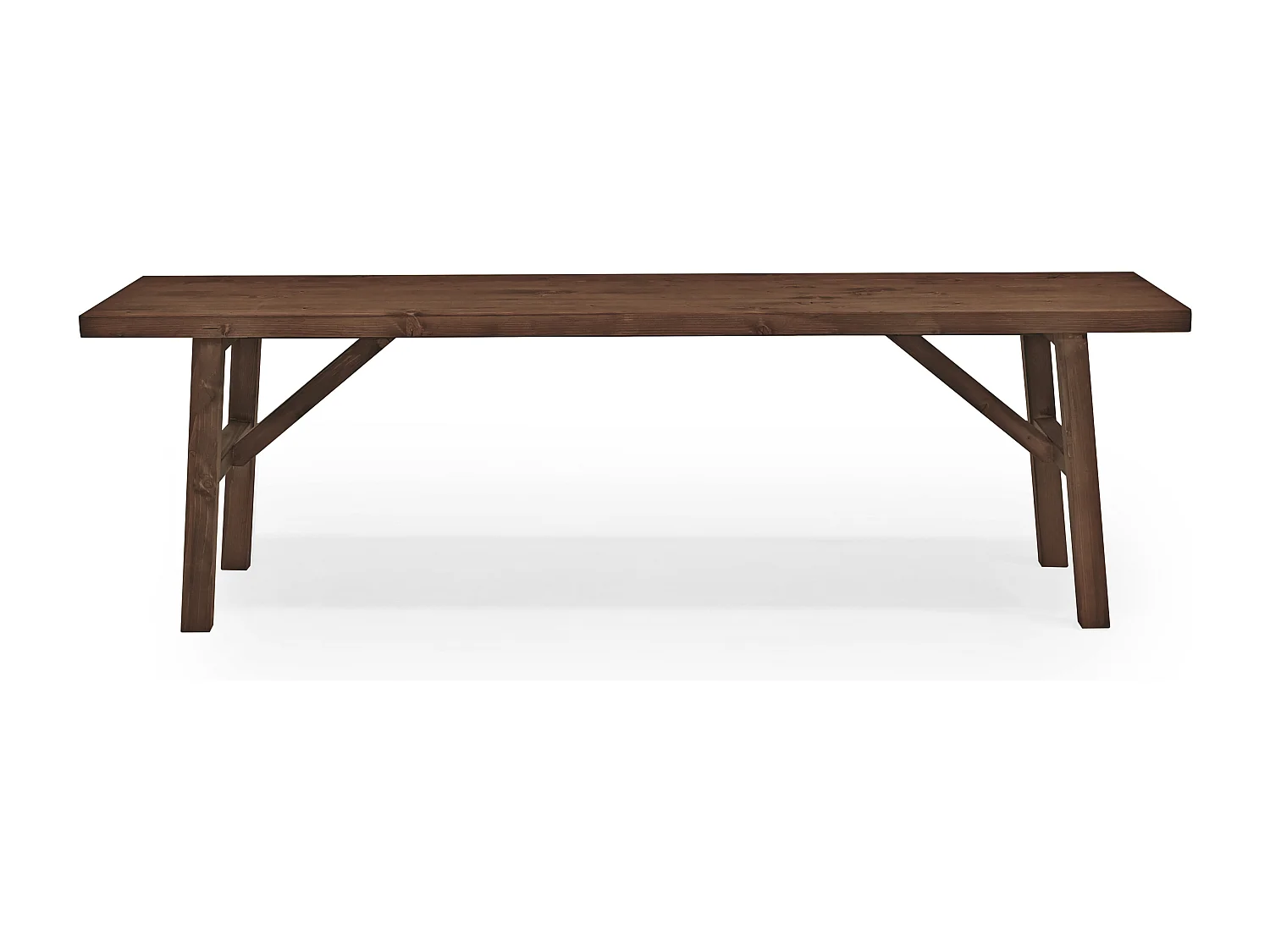 Banco de madera de abeto rectangular Decowood para interiores en color nogal de 150x45cm - SIEP - DECOWOOD