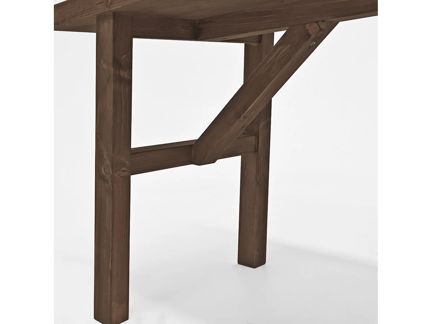 Banco de madera de abeto rectangular Decowood para interiores en color nogal de 150x45cm - SIEP - DECOWOOD