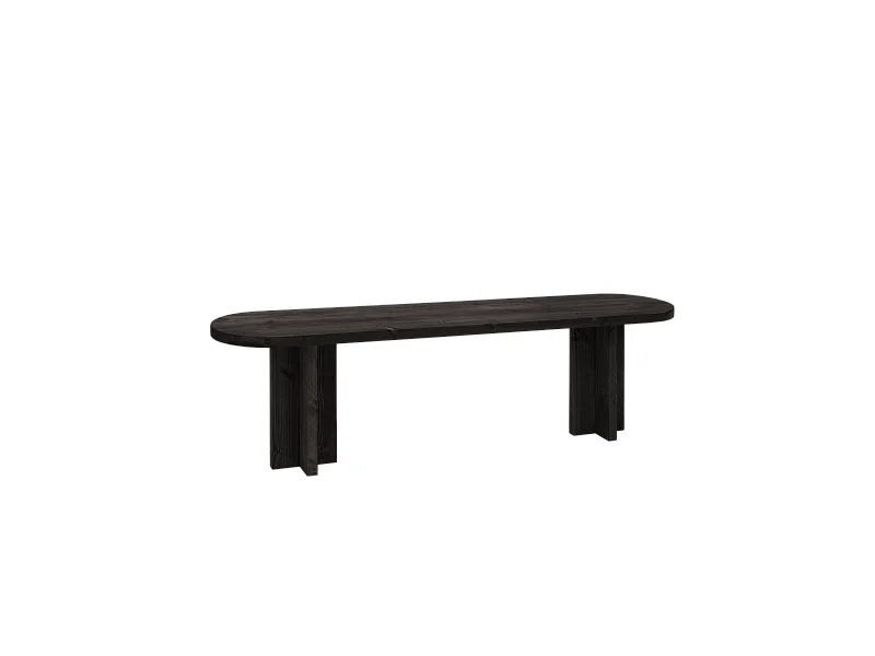 Banc en bois de sapin noir 120x45cm - TOKYO - DECOWOOD