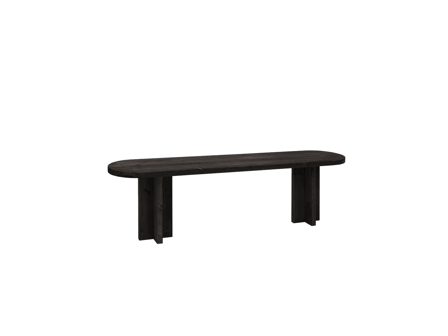 Banc en bois de sapin noir 120x45cm - TOKYO - DECOWOOD