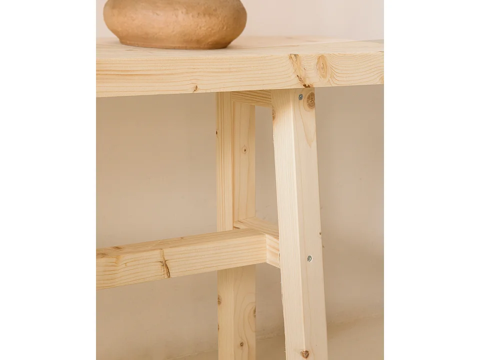 Banqueta de madera maciza en tono natural de 100x50cm - BATÁN - DECOWOOD