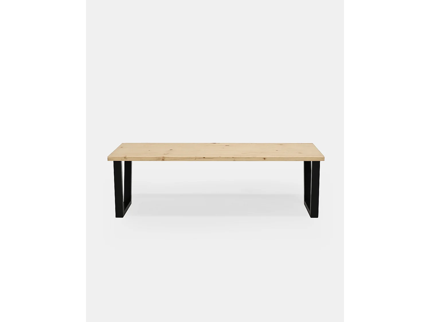 Banc en bois de pin et fer couleur naturel et noir 160x45cm - GALA - DECOWOOD