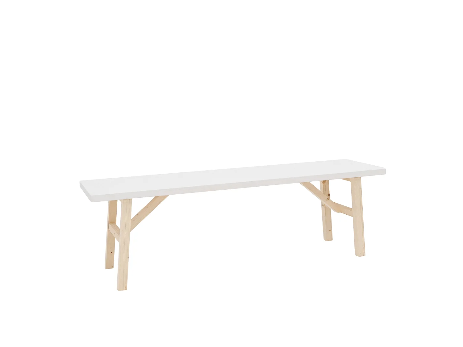 Banc en bois de sapin blanc 150x45cm - SIEP - DECOWOOD