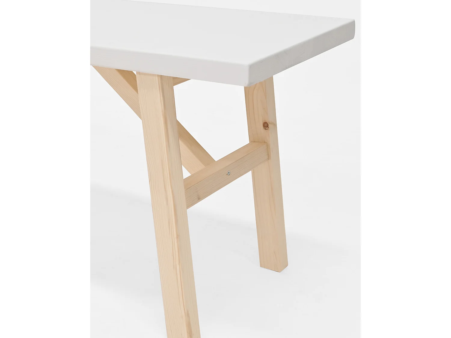 Banc en bois de sapin blanc 150x45cm - SIEP - DECOWOOD