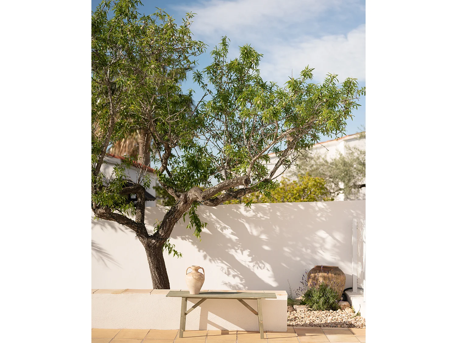 Panca decorativa in legno massello in tono verde 120x45cm - SIEP - DECOWOOD