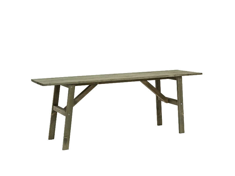 Panca decorativa in legno massello in tono verde 120x45cm - SIEP - DECOWOOD