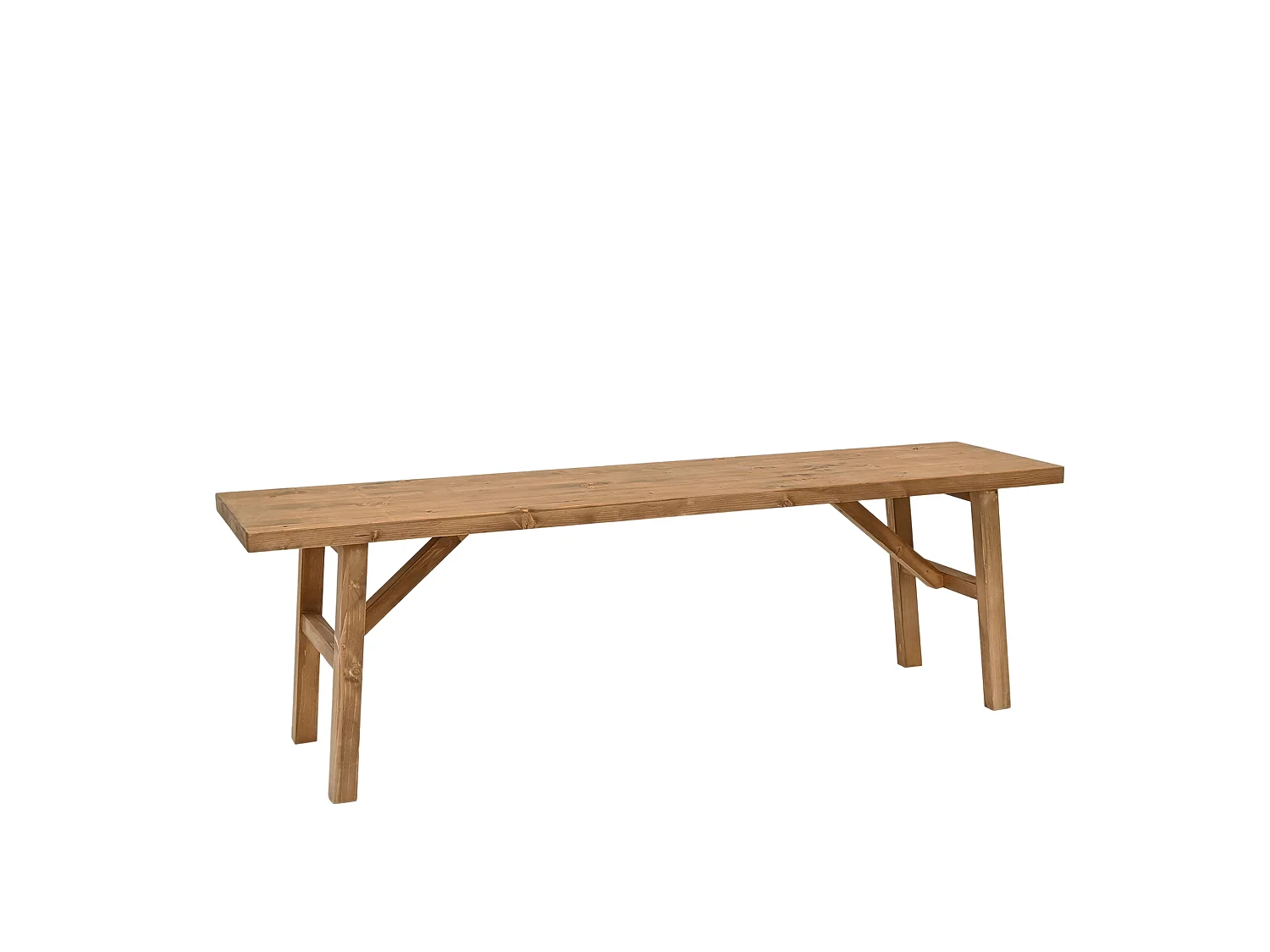 Panca rettangolare in legno masello in tono marrone scuro 115x45cm - SIEP - DECOWOOD