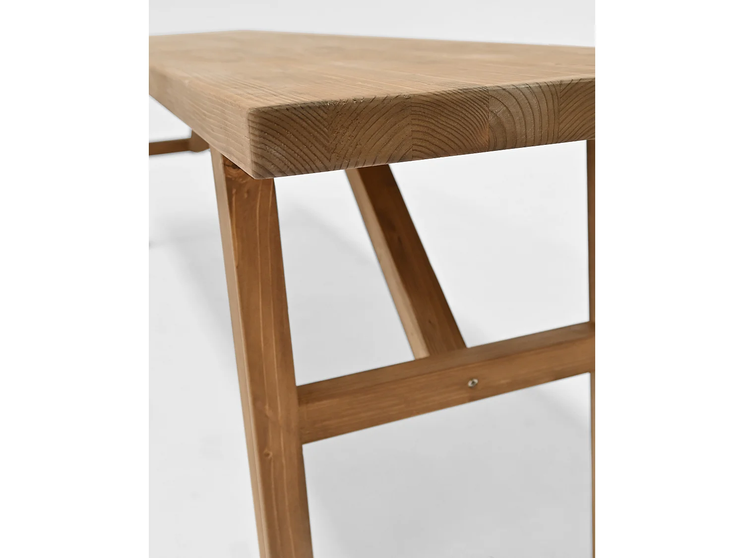 Panca rettangolare in legno masello in tono marrone scuro 115x45cm - SIEP - DECOWOOD