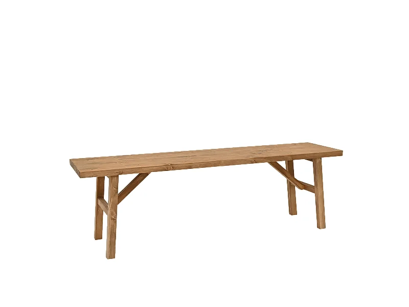 Panca rettangolare in legno masello in tono marrone scuro 115x45cm - SIEP - DECOWOOD